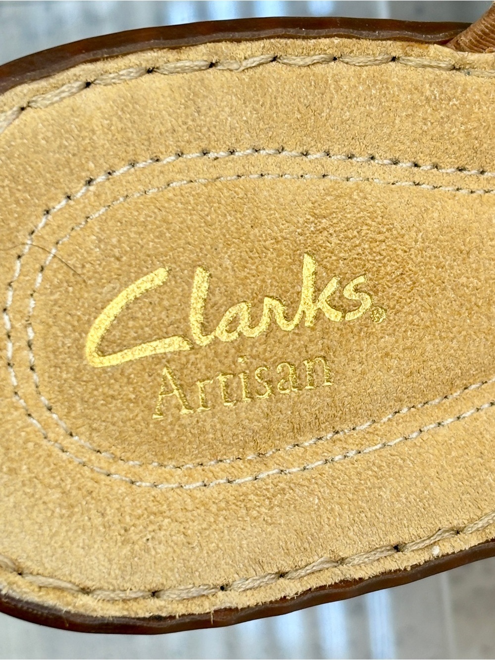 Clarks Brown Leather Flower Accent Comfort Sandals Sz 8M NEW - Picture 6 of 8